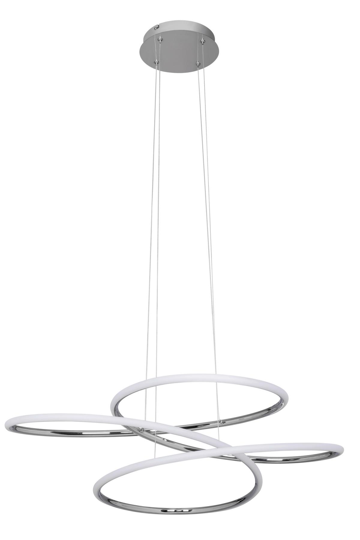 LAMPA WISZĄCA LED BALTIMORE *SBN* - kolor srebrny, Design, tworzywo sztuczne/metal (84,5/150cm) - Novel