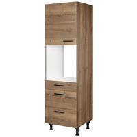 Geräteumbauschrank Structura Eiche dunkel - Eiche dunkel/Schwarz, MODERN, Holzwerkstoff/Metall (60/216,6/58cm) - Nobilia