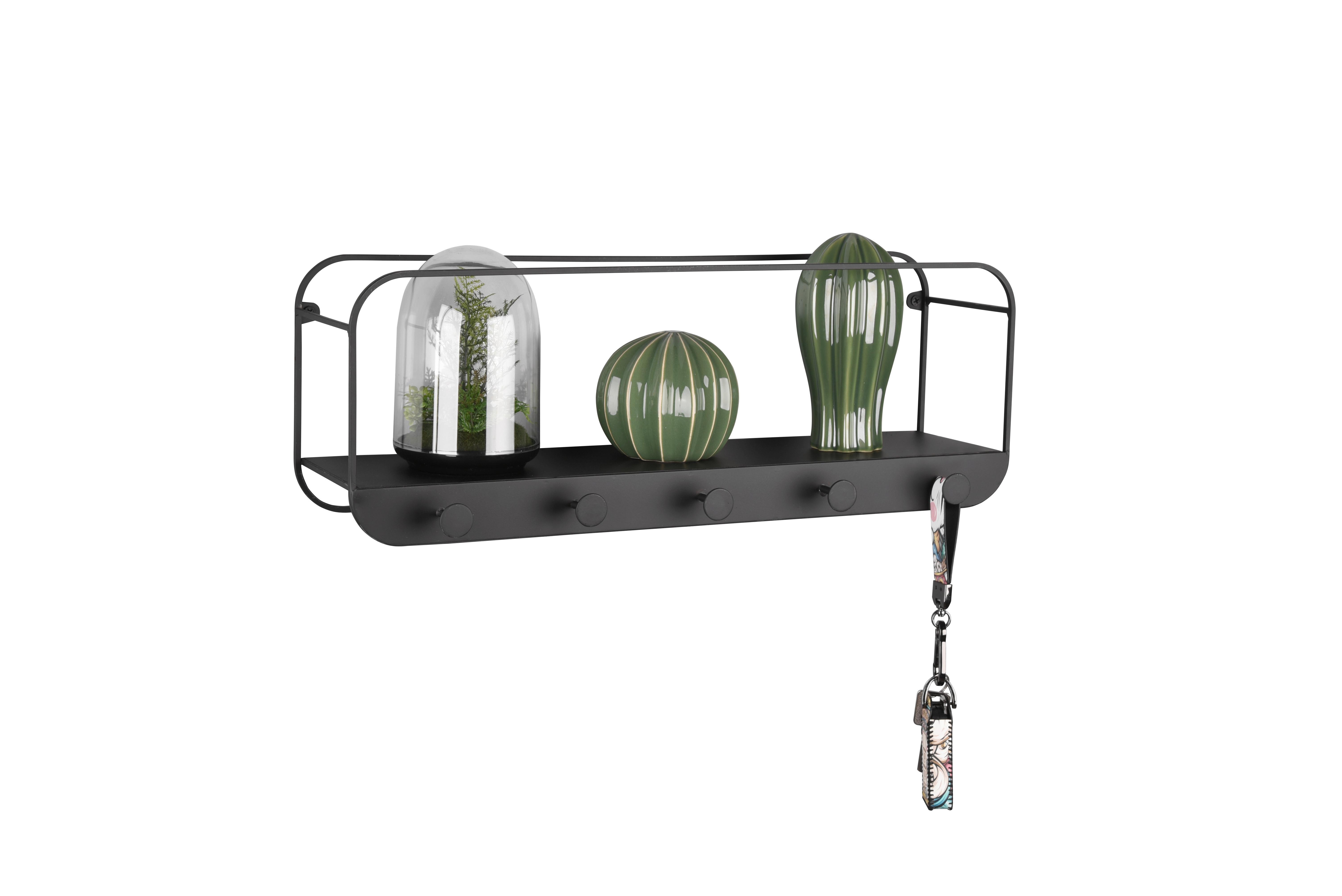 Wandregal in Schwarz - Schwarz, MODERN, Metall (50/18/15cm) - Mömax