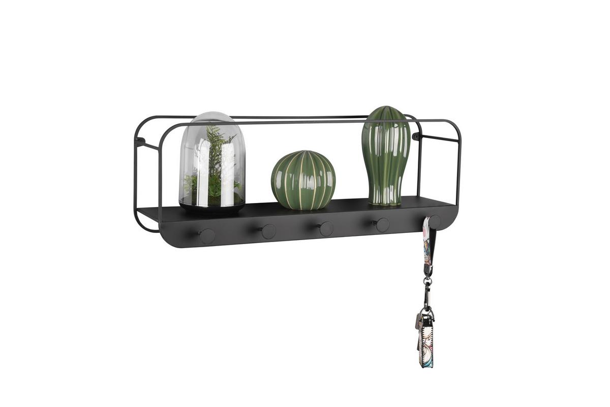 Wandregal in Schwarz - Schwarz, Modern, Metall (50/18/15cm) - Mömax