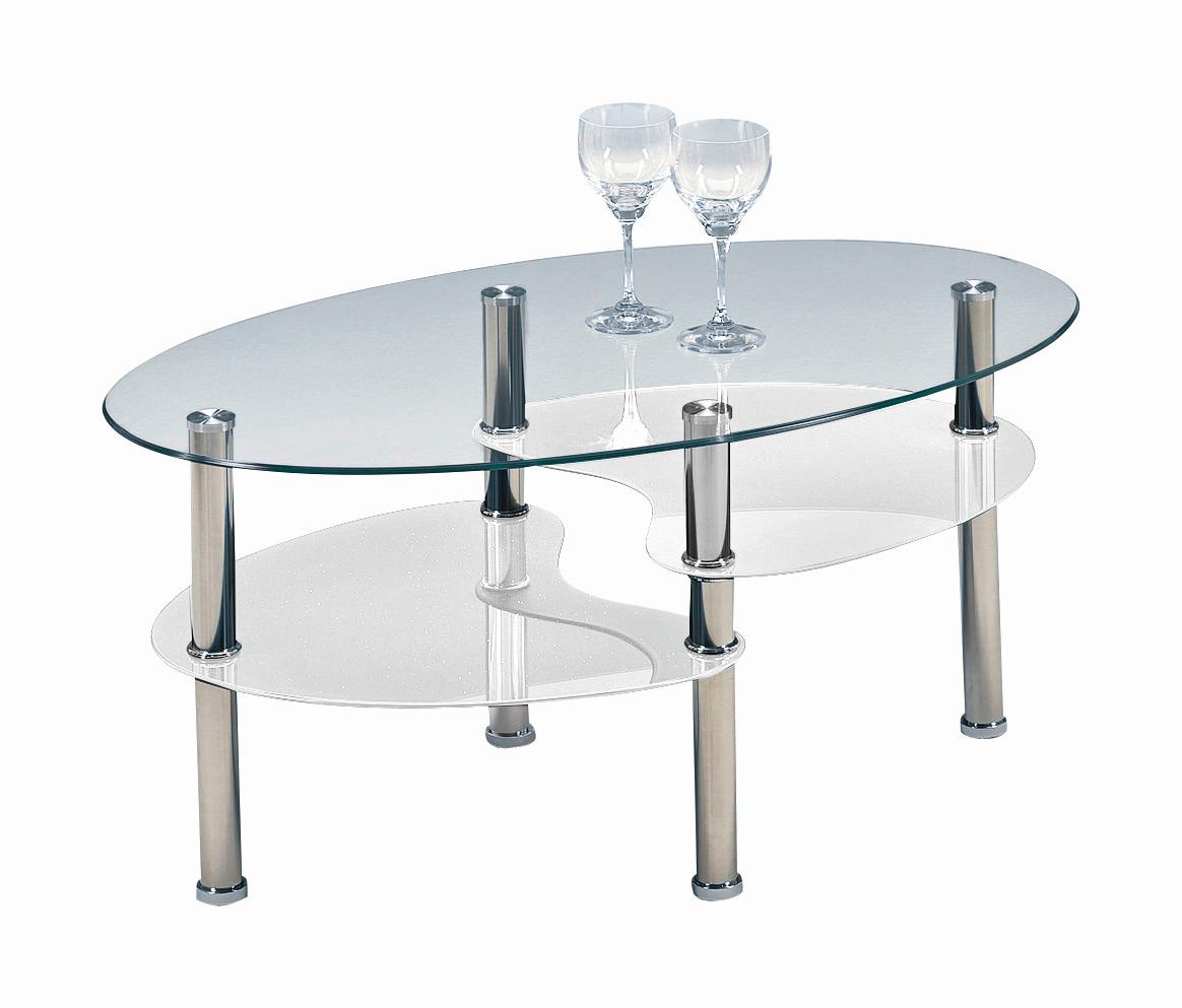 Ovalna Klubska Miza Saba, Bela, Steklo - Moderno, steklo (90/45/55cm) - Modern Living