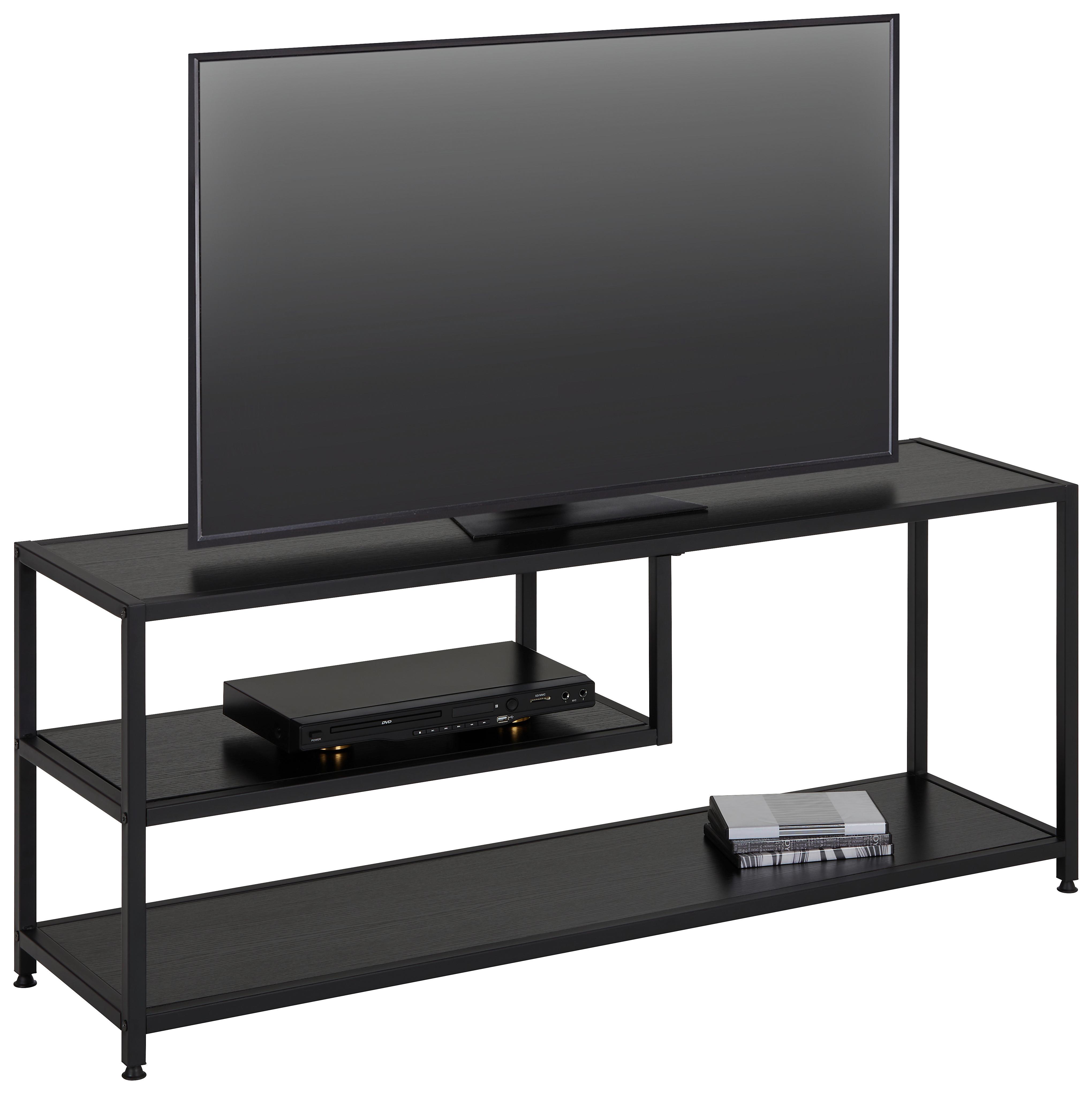Lowboard in Schwarz - Schwarz, MODERN, Wellpappe/Metall (120/50/33cm) - Modern Living