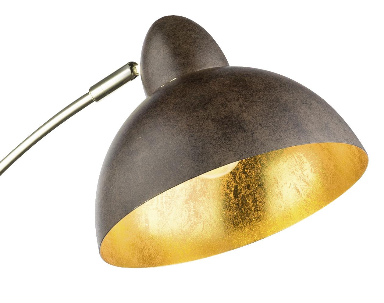 Stehleuchte Gildo max. 40 Watt - Rostfarben/Goldfarben, Trend, Metall (50/23/155cm) - Globo