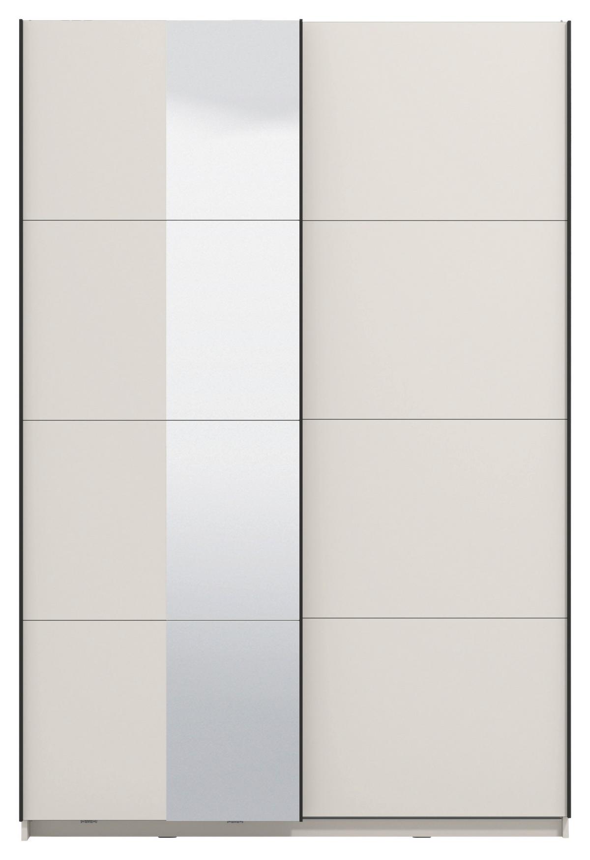 Schwebetürenschrank Gard Kaschmirfarben - Kaschmir/Schwarz, KONVENTIONELL, Holzwerkstoff/Metall (195/217/61cm) - Based