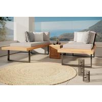 Lounge Garnitura Adam, Akacija, Siva, 3-Delno - siva, Moderno, kovina/les (175/71/68cm) - Mömax