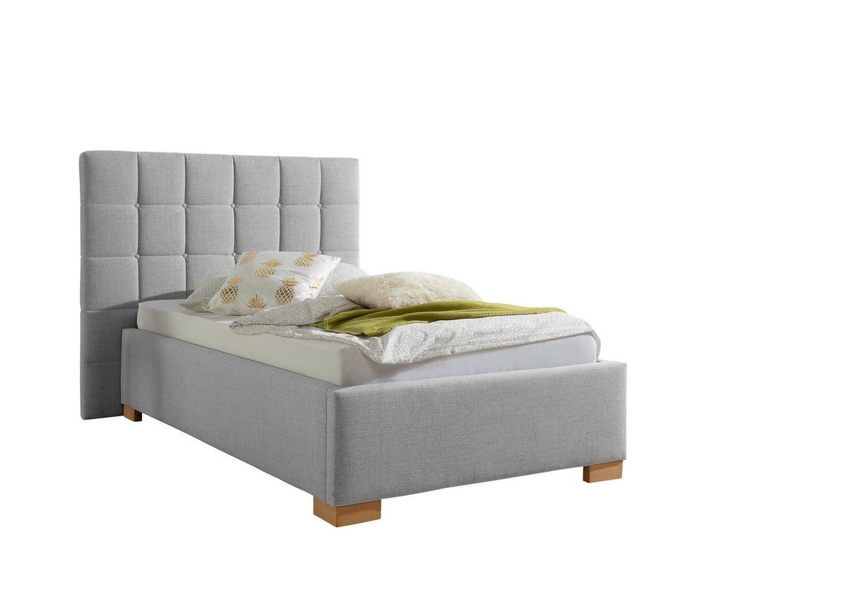 Polsterbett Cueno Grau ca. 100x200 cm - Naturfarben/Grau, MODERN, Holz/Textil (100/200cm) - Livetastic