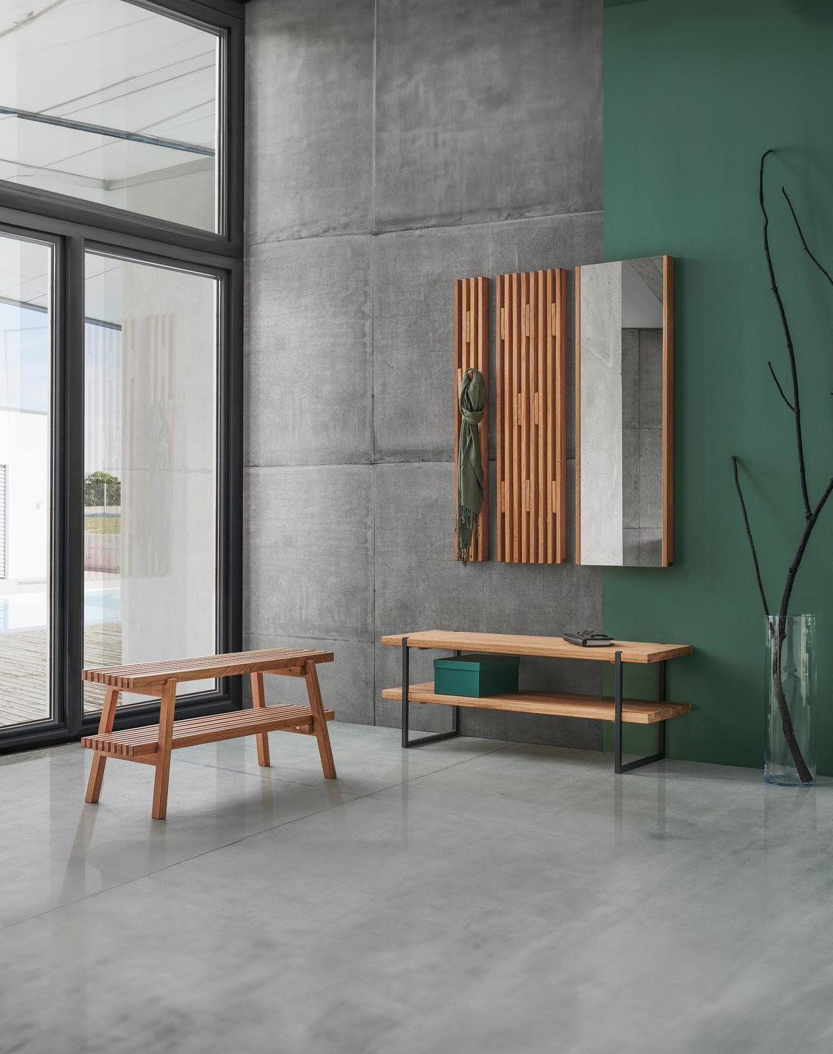 SIEDZISKO DO PRZEDPOKOJU STUDIOLINE - kolor dębowy, Natur, metal/drewno (120/45/40cm) - Linea Natura