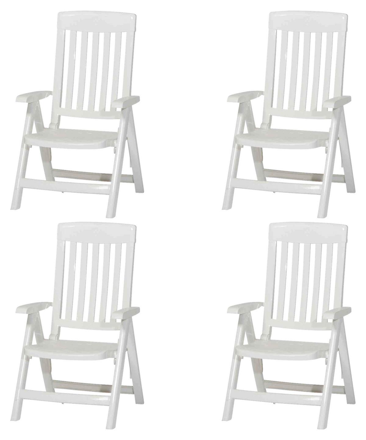 Gartenstuhl-Set Palma Weiß Kunststoff klappbar - Weiß, KONVENTIONELL, Kunststoff (46,5/111/50cm) - Sieger