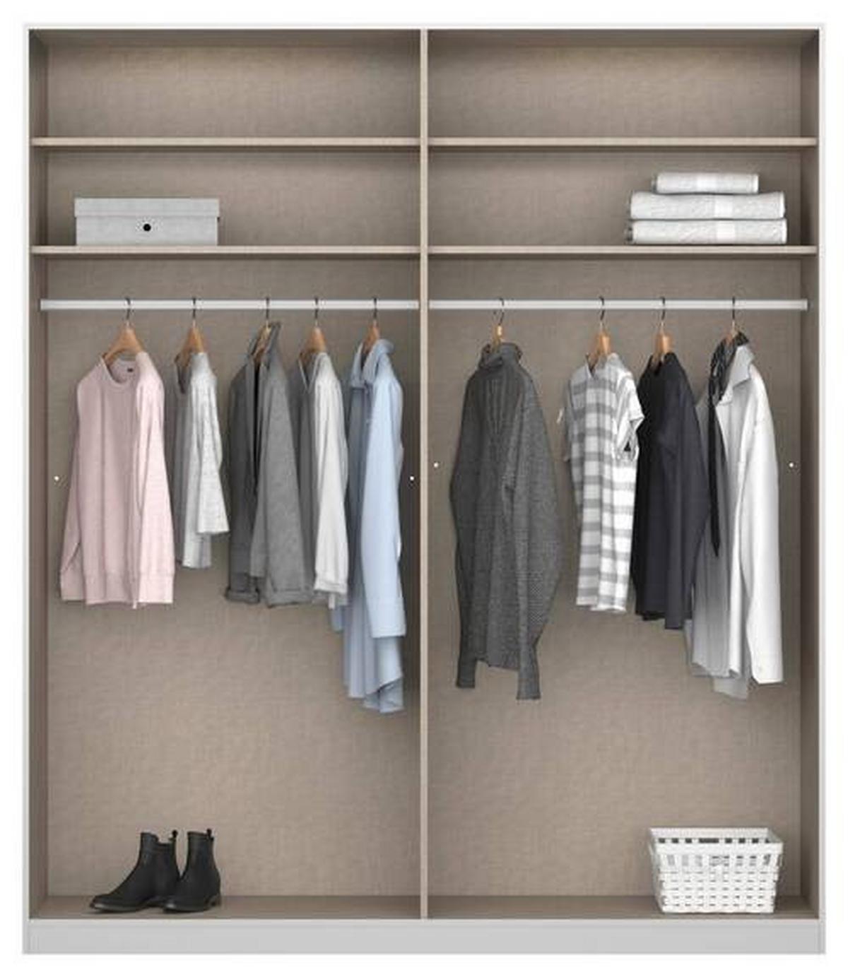 Ormar S Kliznim Vratima Belluno - siva/boje aluminija, Moderno, drvni materijal/metal (181/230/62cm) - Modern Living
