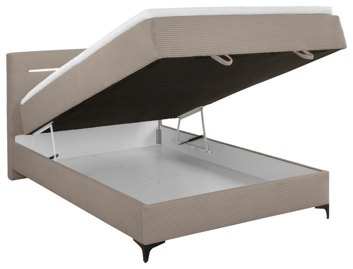 Boxbett Jerry Braun ca. 120x200cm - Schwarz/Braun, KONVENTIONELL, Textil (120/200cm) - Mömax