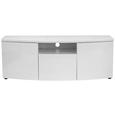 Comodă Joasă Rounded - alb, Modern, plastic/sticlă (150/55/48cm) - Modern Living Comodă Joasă Rounded - alb, Modern, plastic/sticlă (150/55/48cm) - Modern Living