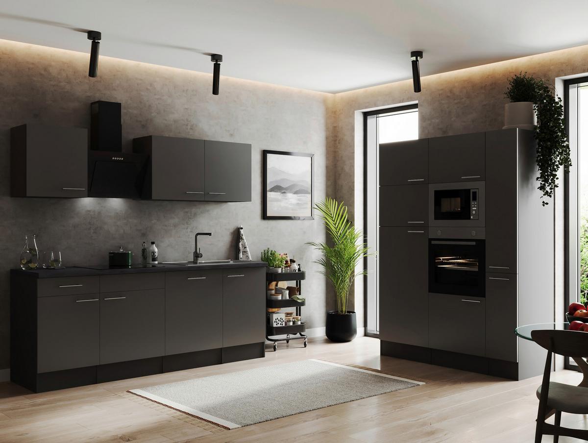 Kuhinjski Blok Z Aparati Oliver, 370cm - srebrne barve/siva, Design, kovina/leseni material (370cm) - Respekta