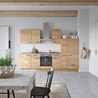 Küchenblock Structura Low m. Geräten Eiche - Schieferfarben/Eichefarben, MODERN, Holzwerkstoff/Metall (300cm) - Nobilia