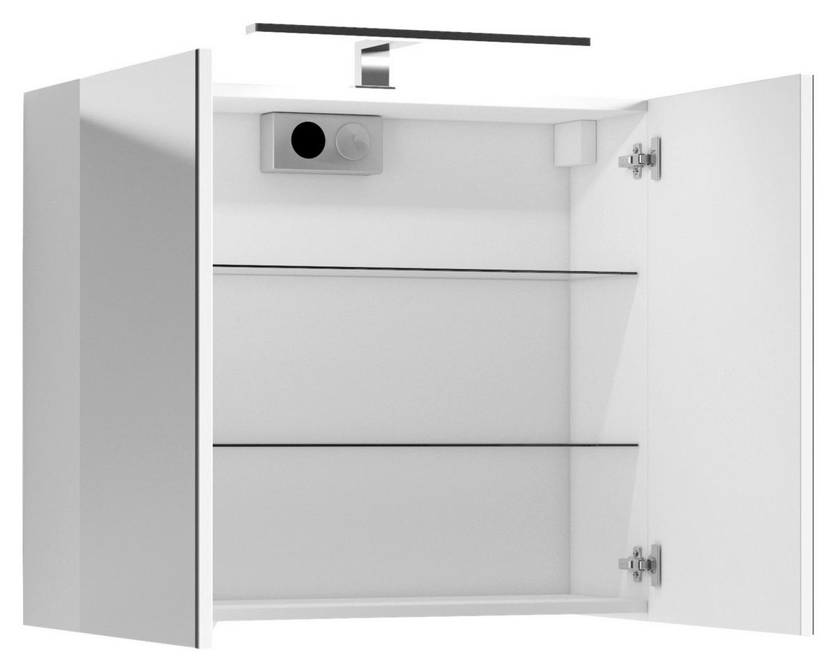 Spiegelschrank Spree, Weiß - MODERN, Glas/Holzwerkstoff (70/60/20cm) - MID.YOU