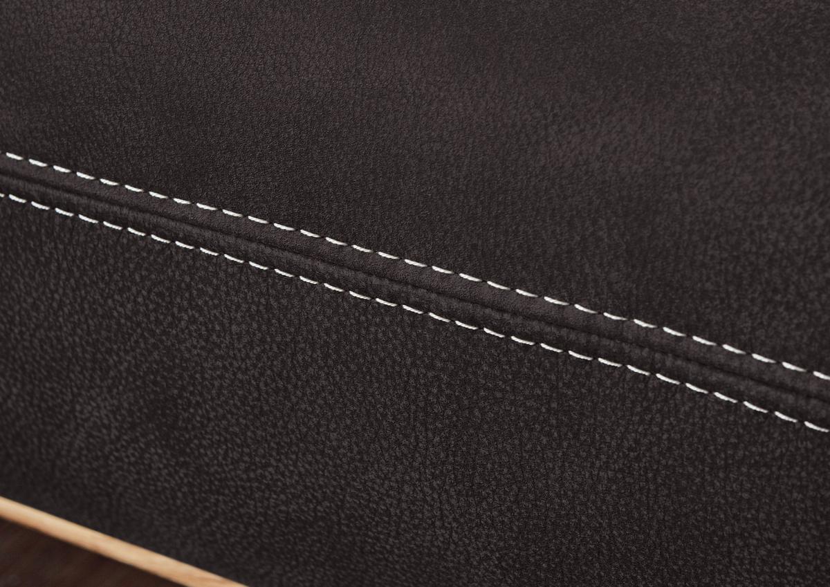 Wohnlandschaft Erling Dunkelbraun - Beige/Dunkelbraun, MODERN, Leder/Metall (187/89/322cm) - Premium Living