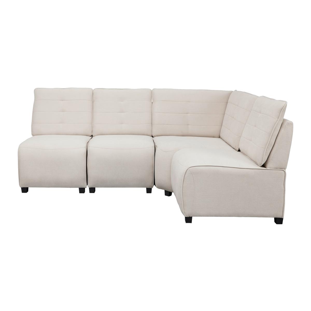 Sedežna Garnitura Victoire, Oblika L - bež, Moderno, umetna masa/tekstil (215/90/83cm) - Bessagi Home