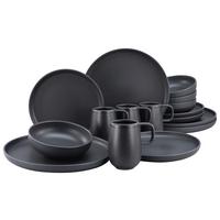 Kombinirani Servis Uno Black, 16-Delni - črna, Moderno, keramika - Creatable