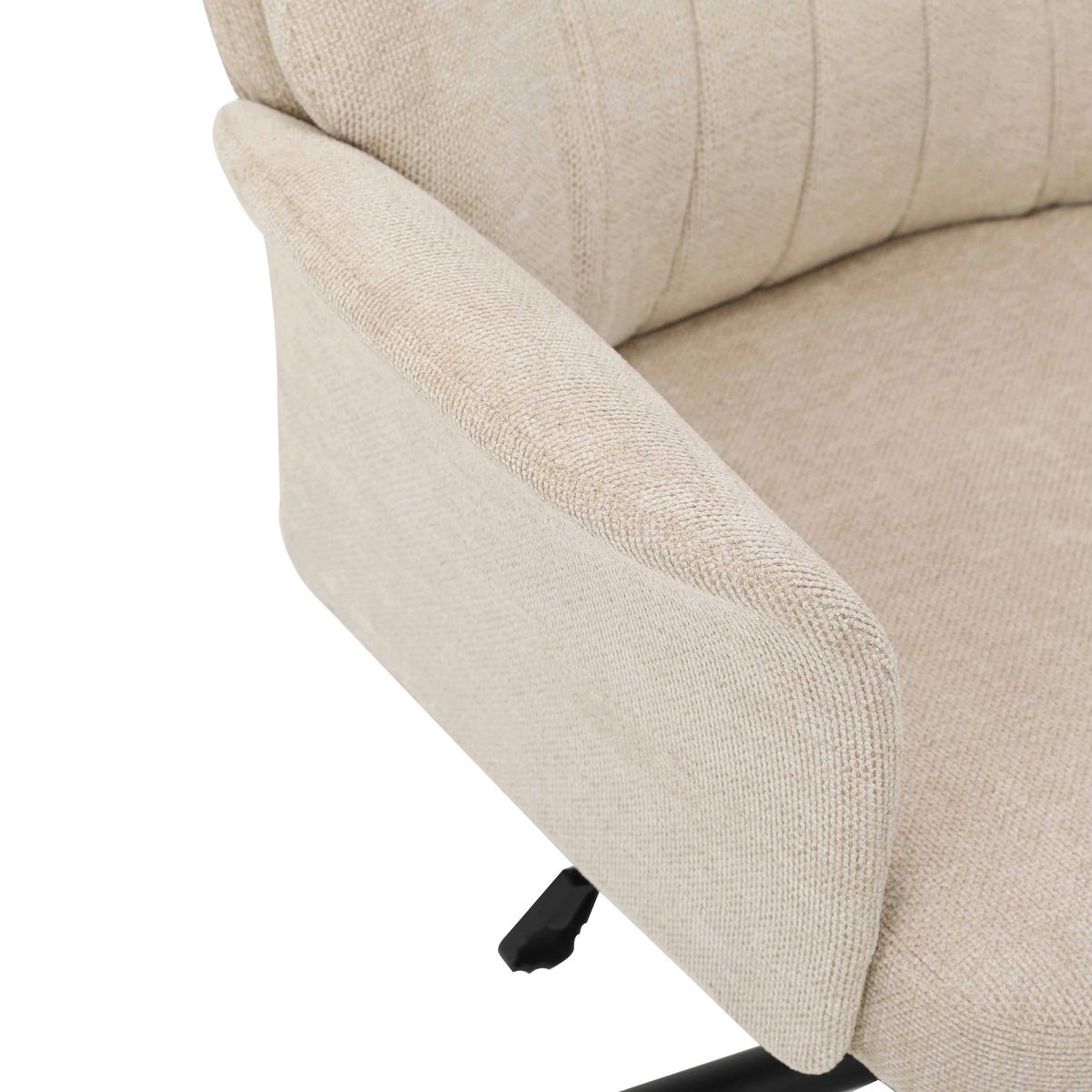 Drehstuhl Klara Grau/Schwarz - Beige/Schwarz, KONVENTIONELL, Holz/Kunststoff (66/114/122/64cm) - Mömax