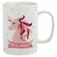 Kaffeebecher Unicorn in Weiß, ca. 350ml - Rosa/Weiß, LIFESTYLE, Keramik (8/11cm) - MODERN LIVING