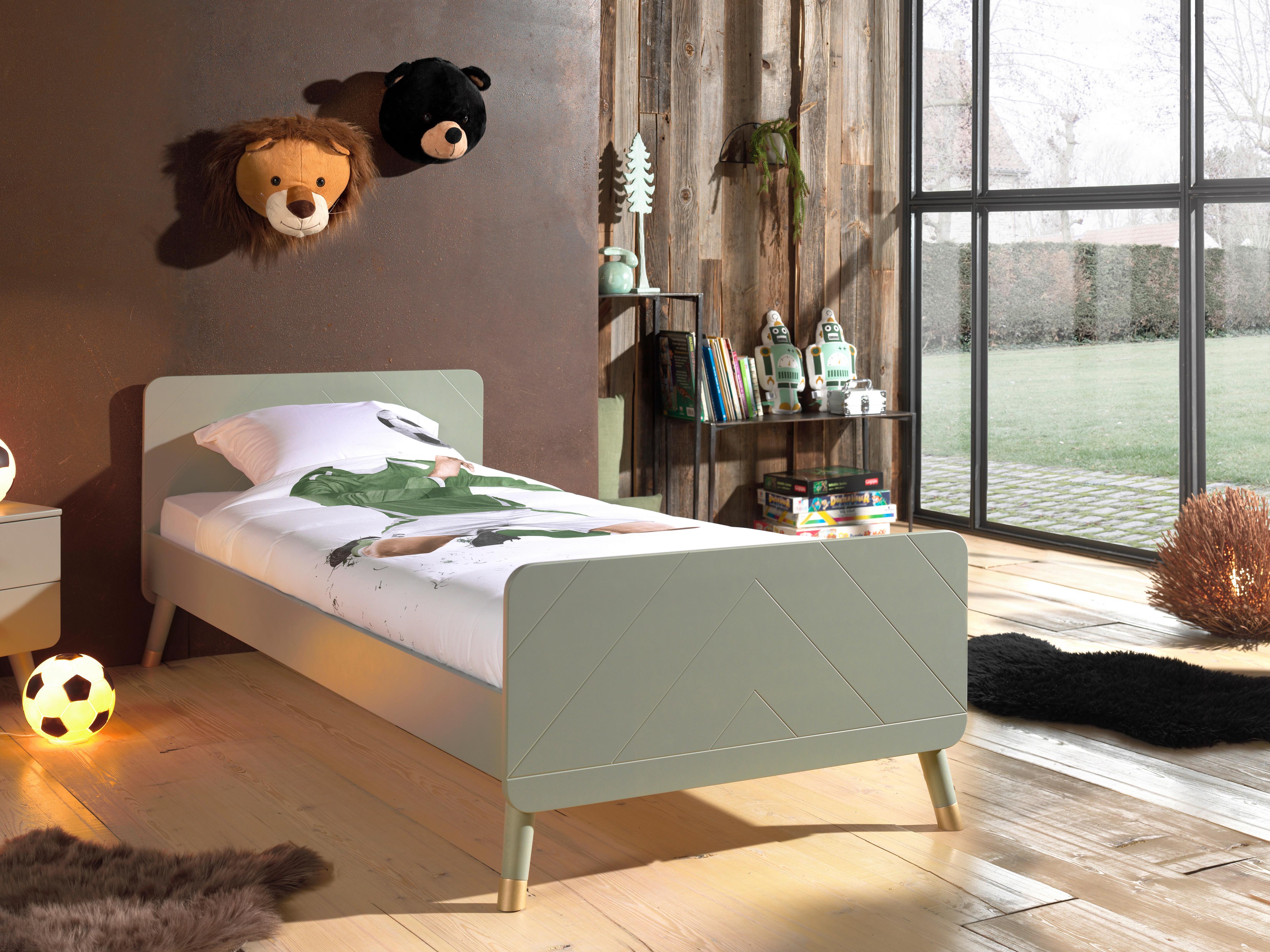 Bett mit Lattenrost 90x200 cm Billy Olivgrün - Olivgrün, KONVENTIONELL, Holzwerkstoff (90/200cm) - Vipack