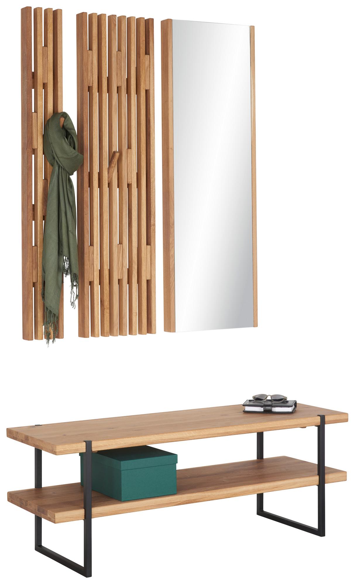 SIEDZISKO DO PRZEDPOKOJU STUDIOLINE - kolor dębowy, Natur, metal/drewno (120/45/40cm) - Linea Natura