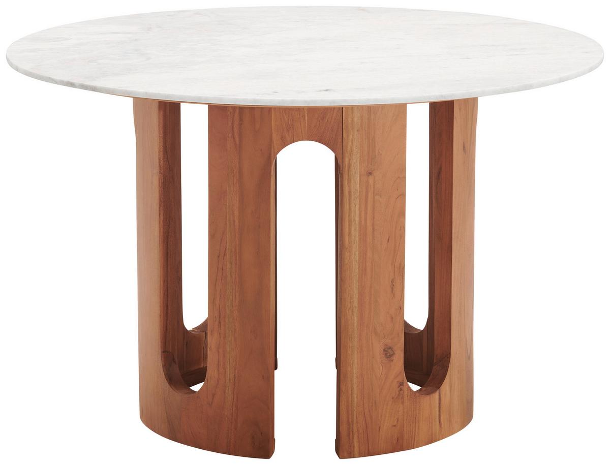STÓŁ DO JADALNI JULIE - kolor orzecha włoskiego, Design, kamień/drewno (120/120/76cm) - Livetastic