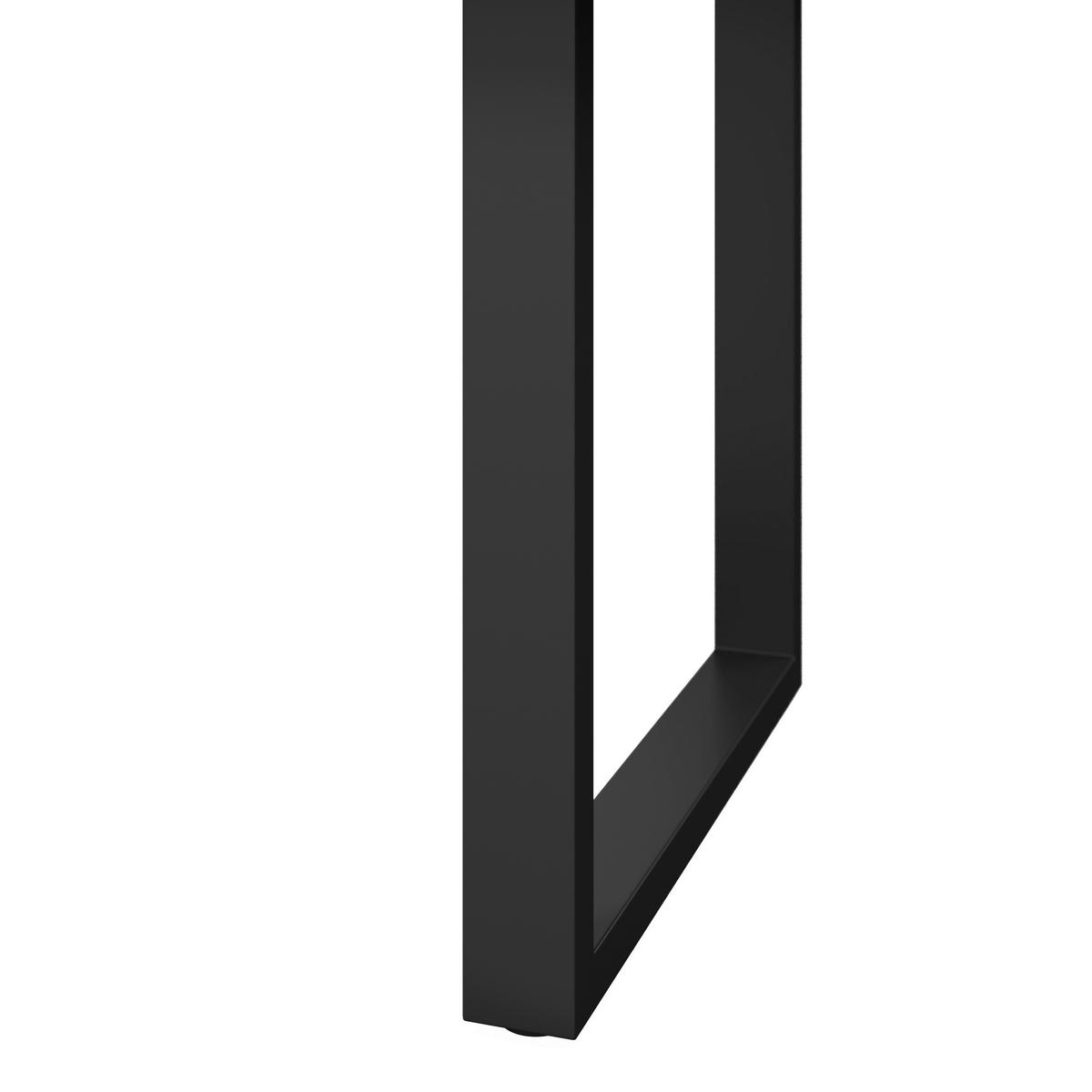 Esstisch Dan in Holz Eiche massiv ca. 180x90 cm - Eichefarben/Schwarz, MODERN, Holz/Metall (180/90/76cm) - Bessagi Home