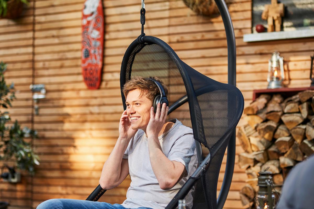 Hängesessel "Yobaya", Schwarz B/H/T 123/195/106 cm - Anthrazit/Schwarz, KONVENTIONELL, Kunststoff/Textil (123/195/106cm) - Siena Garden