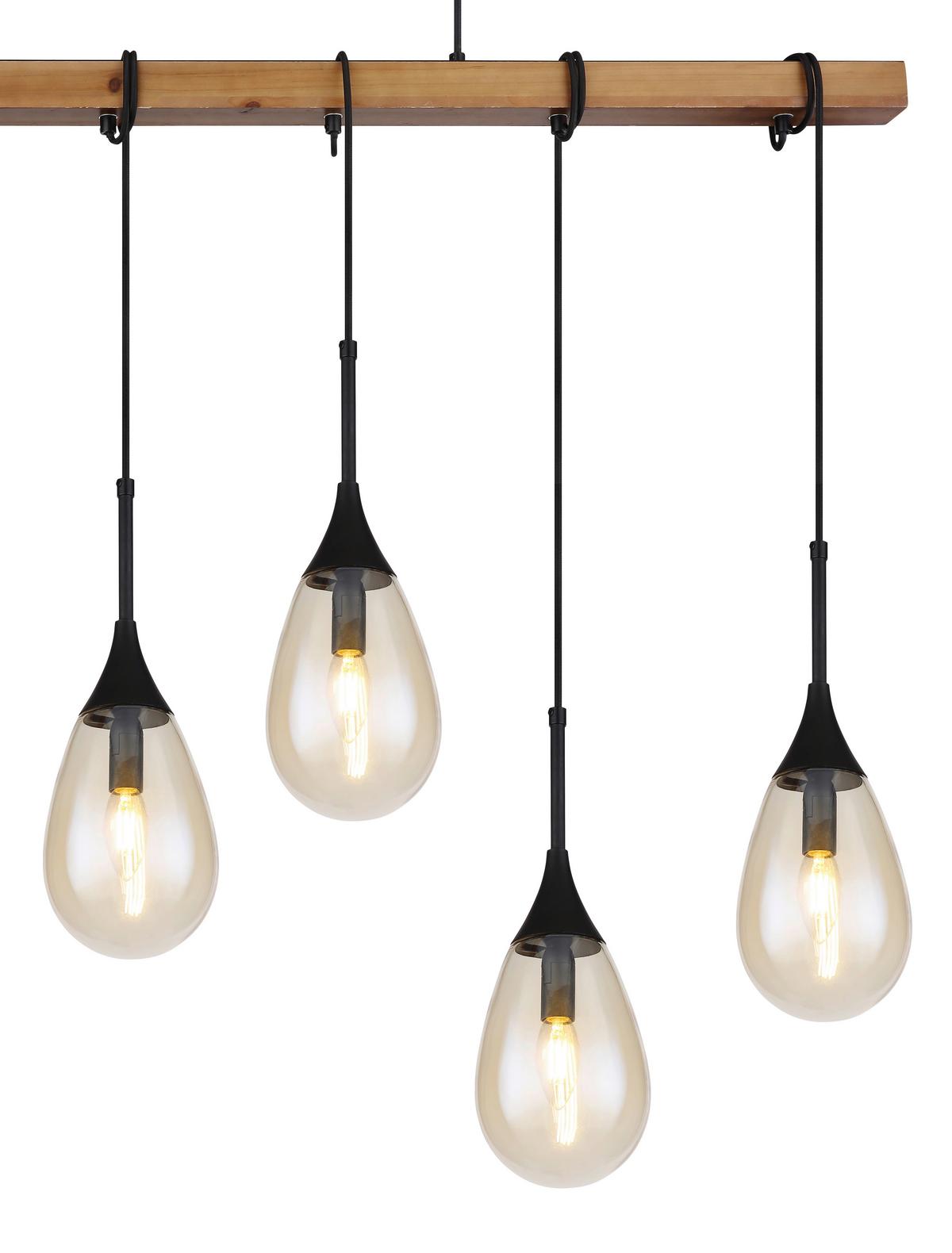LAMPA WISZĄCA 15567-6 - czarny/brązowy, Natur, tworzywo sztuczne/metal (115/12/120cm) - Globo