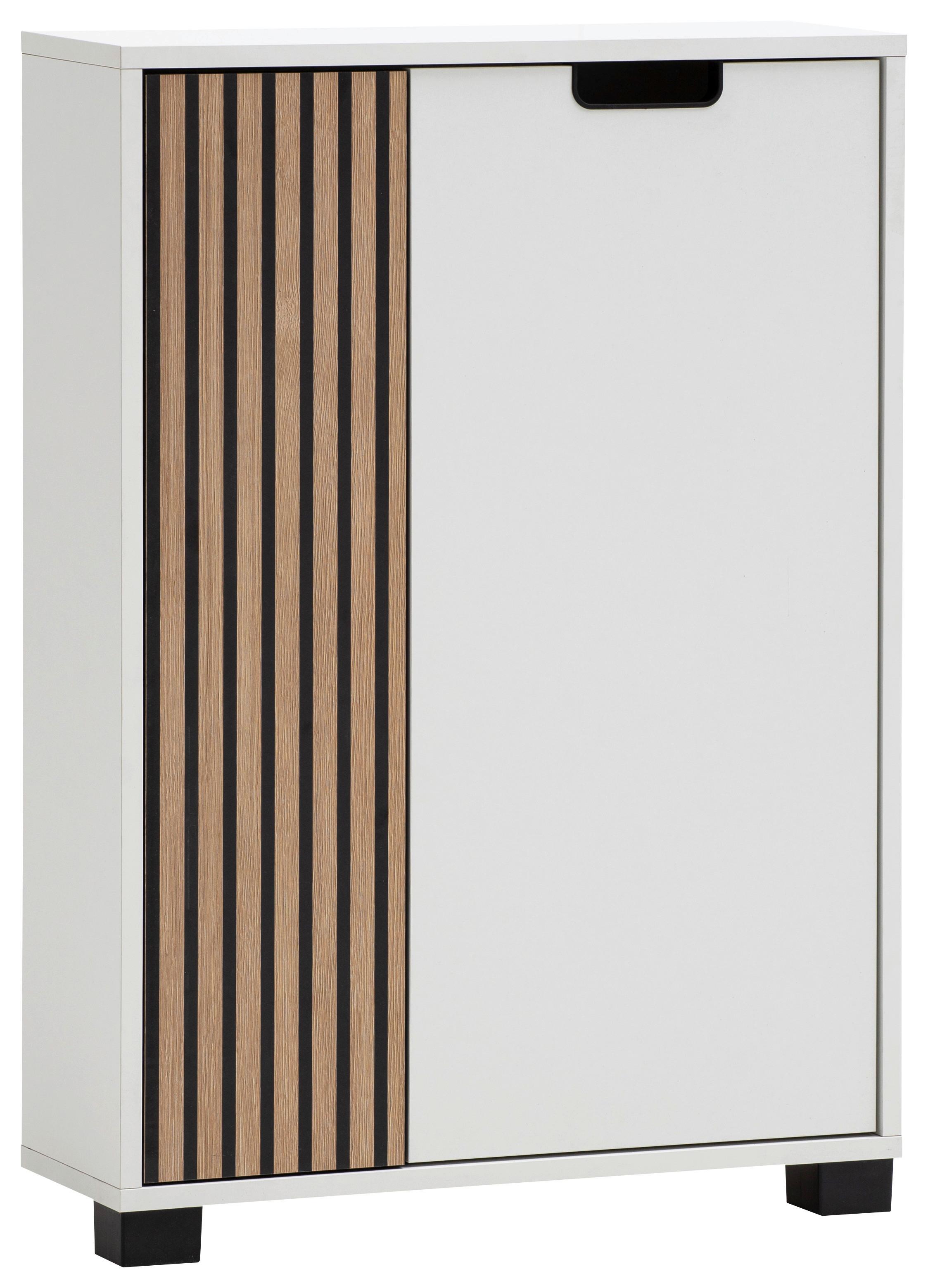 Omara Za Čevlje Ryker, Bela, Barva Hrasta - barve hrasta/bela, Design, kovina/umetna masa (59,8/85,2/19,6cm) - MID.YOU