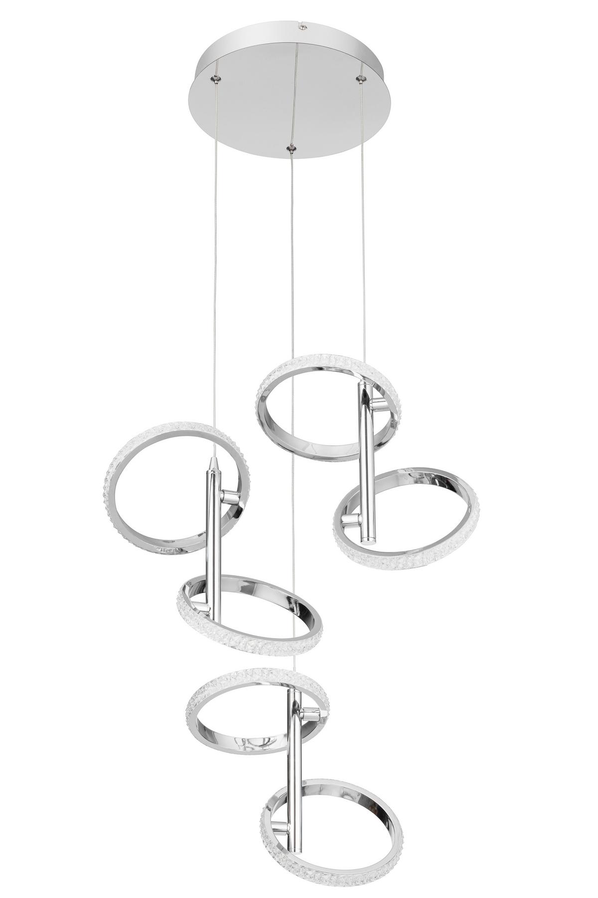 LED-Hängeleuchte Rong Chromfarben max. 24 Watt - Chromfarben, MODERN, Kunststoff/Metall (45,5/45,5/120cm)