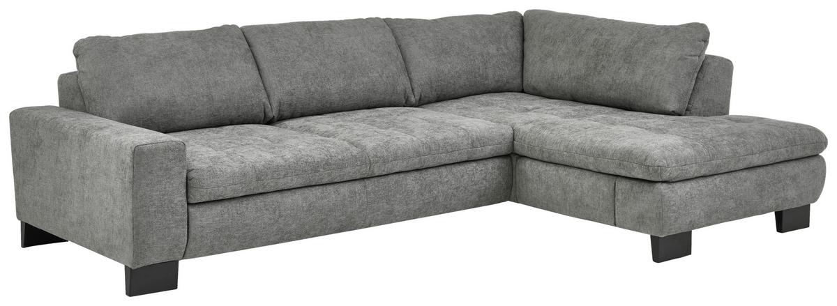 Ecksofa Lando Grau - Schwarz/Grau, MODERN, Textil/Metall (289/84/197cm) - Premium Living