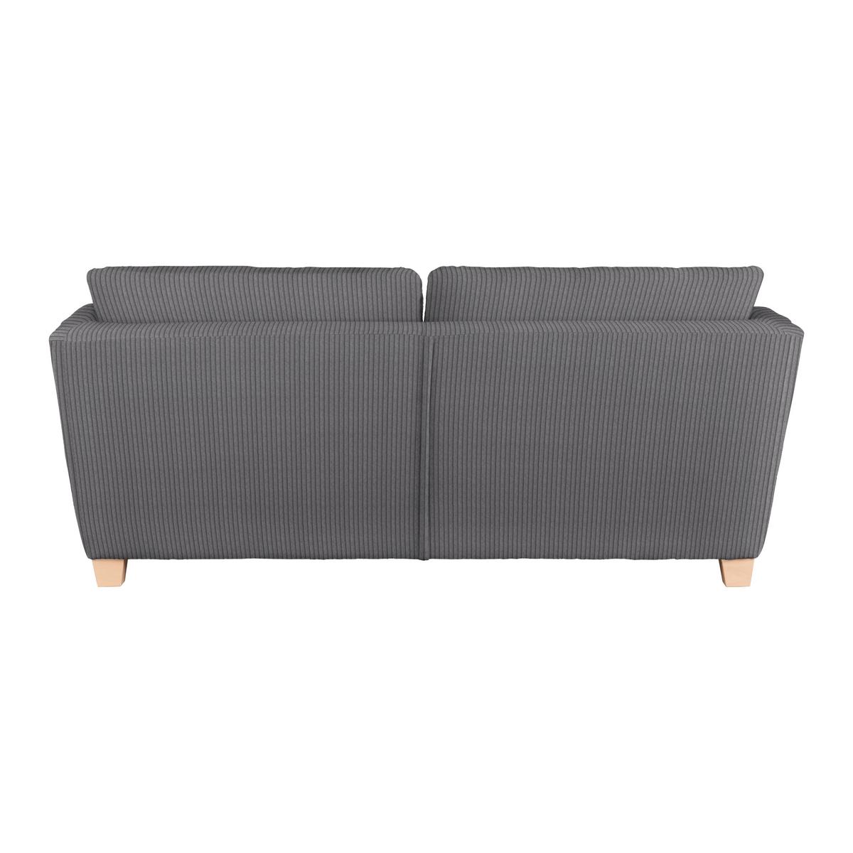 3-Sitzer-Sofa Devado Dunkelgrau Cord - Dunkelgrau/Naturfarben, Holz/Textil (216/70-85/95cm) - Mömax