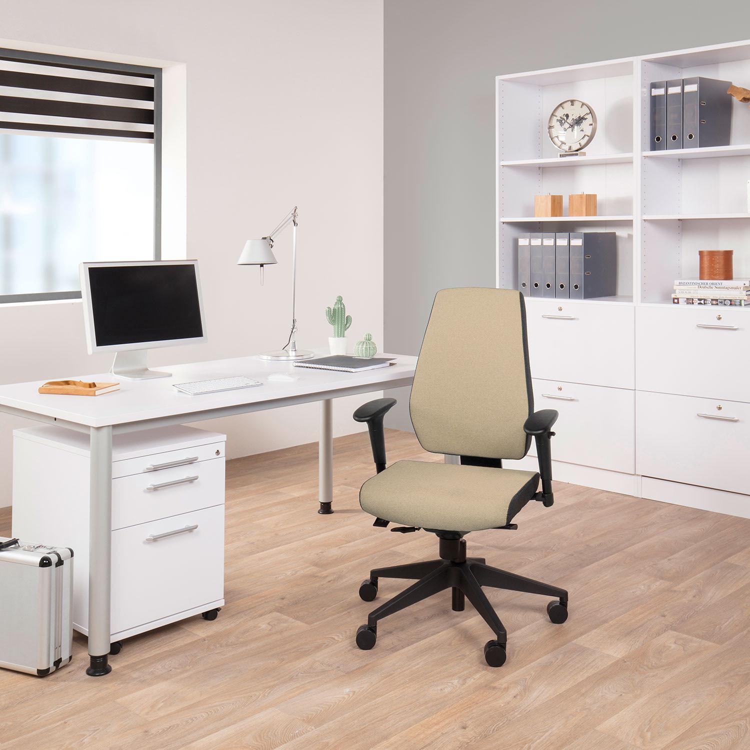 Pisarniški Stol Pro-tec 500, Bež - temno siva/črna, Moderno, umetna masa/tekstil (56/123/47cm) - MID.YOU