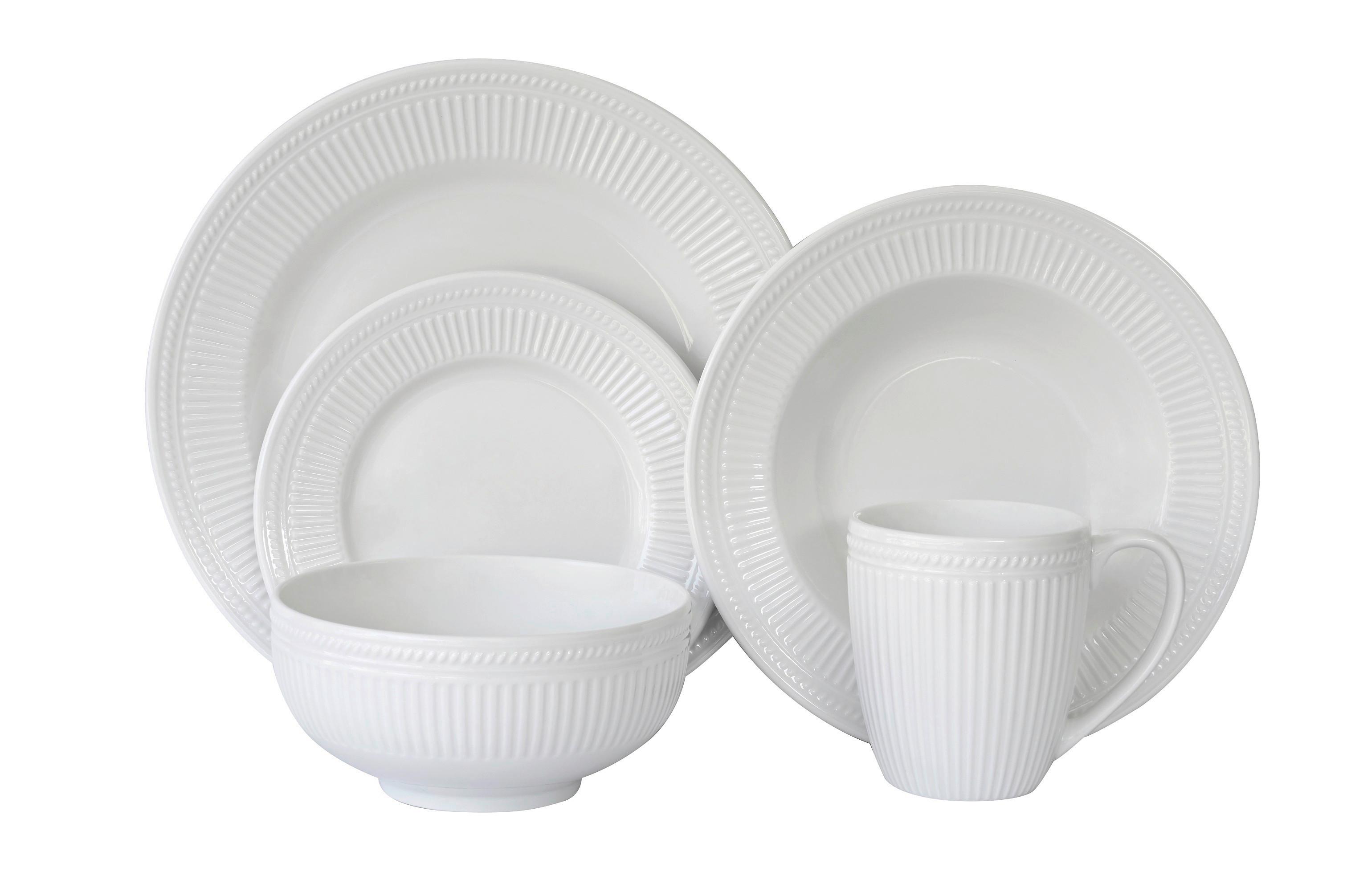 Kombiservice Rosemary Weiss 20-teilig - Weiss, Konventionell, Keramik (32.5/28/28cm) - Mömax
