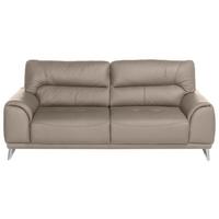 Dreisitzer-Sofa in Sandfarben ´FRISCO´ - Sandfarben/Chromfarben, MODERN, Textil/Metall (210/92/96cm) - MID.YOU