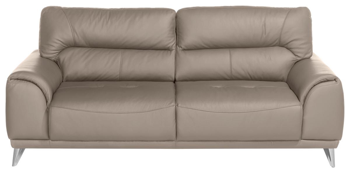 Dreisitzer-Sofa in Sandfarben ´FRISCO´ - Sandfarben/Chromfarben, MODERN, Textil/Metall (210/92/96cm) - MID.YOU