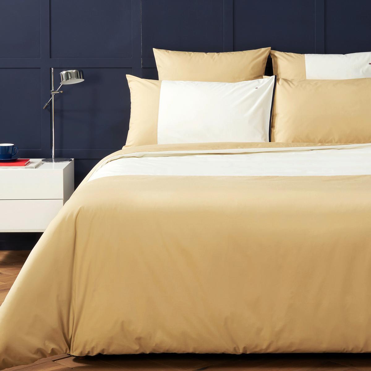 POŚCIEL COLOR BLOCK TOMMY HILFIGER - kolor naturalny, Basics, tkanina (200/200cm) - Tommy Hilfiger