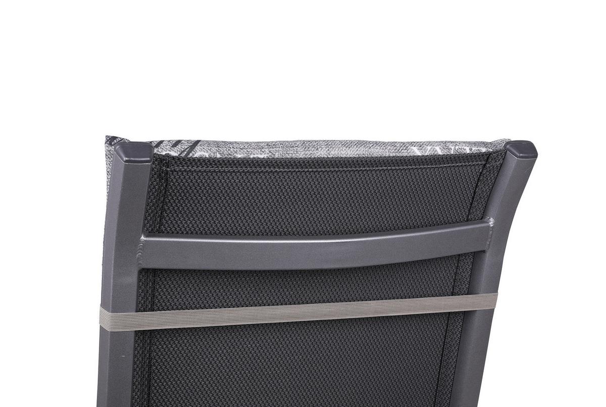 Sesselauflagenset Grau/Weiß, 6-teilig - Hellgrau/Weiß, KONVENTIONELL, Textil (48/5/98cm)