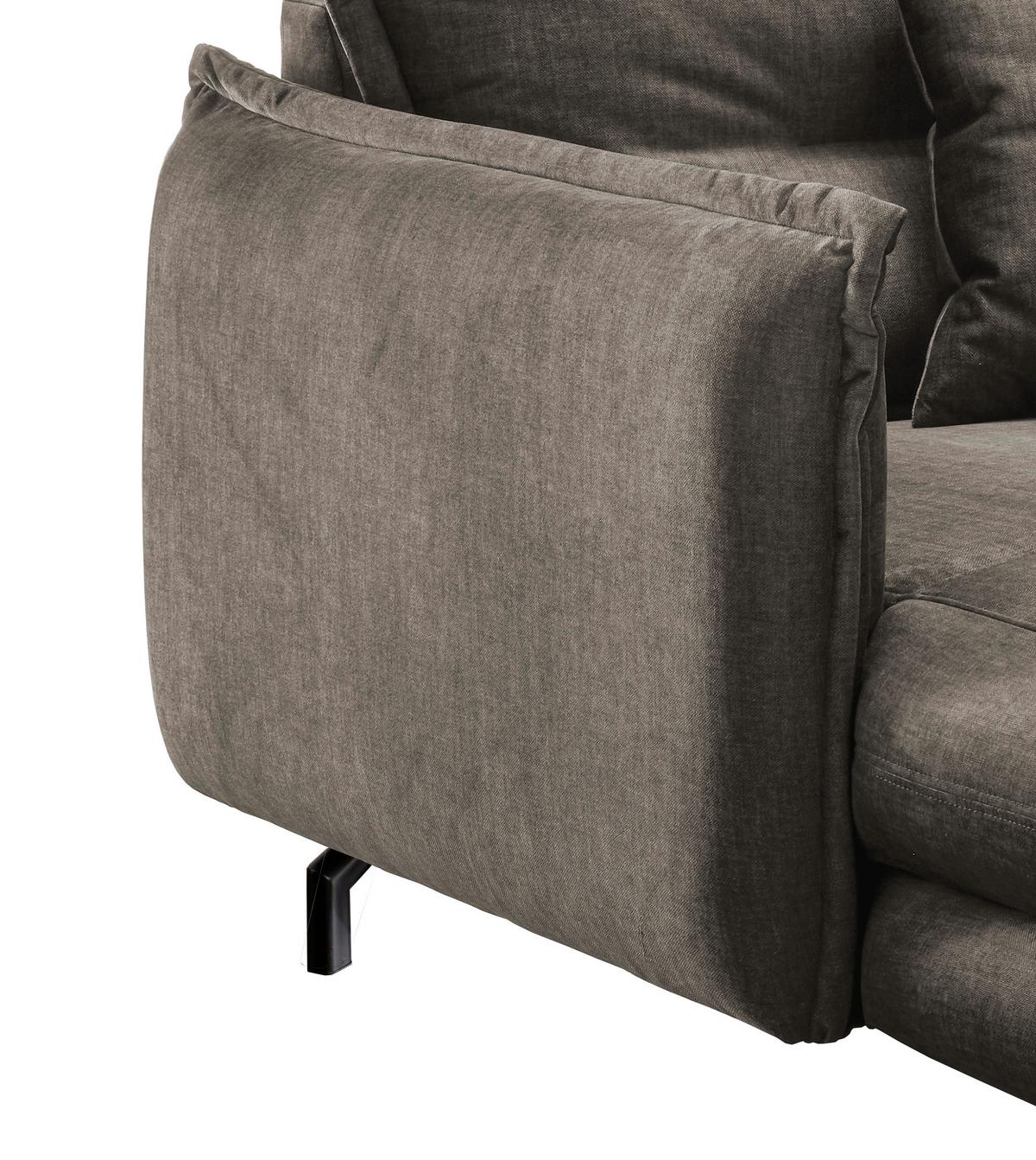 Relaxsessel Lava Braun Velours - Schwarz/Braun, MODERN, Textil/Metall (111/101/167cm) - Livetastic