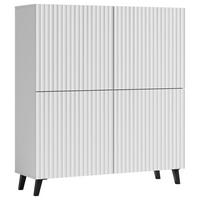 Highboard Phuket ca. 120x132 cm Weiß - Schwarz/Weiß, Design, Holzwerkstoff/Kunststoff (120/132cm) - Livetastic