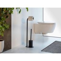 Garnitură perie WC LEVANTE - negru, Modern, metal (23/63/17cm) - Wenko