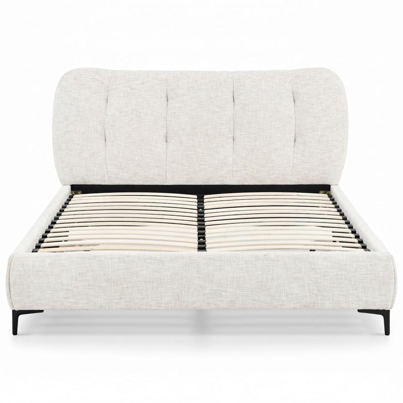 STOPPAD SÄNG GLARIS - svart/ekfärgad, Modern, metall/trä (160/200cm) - Bessagi Home
