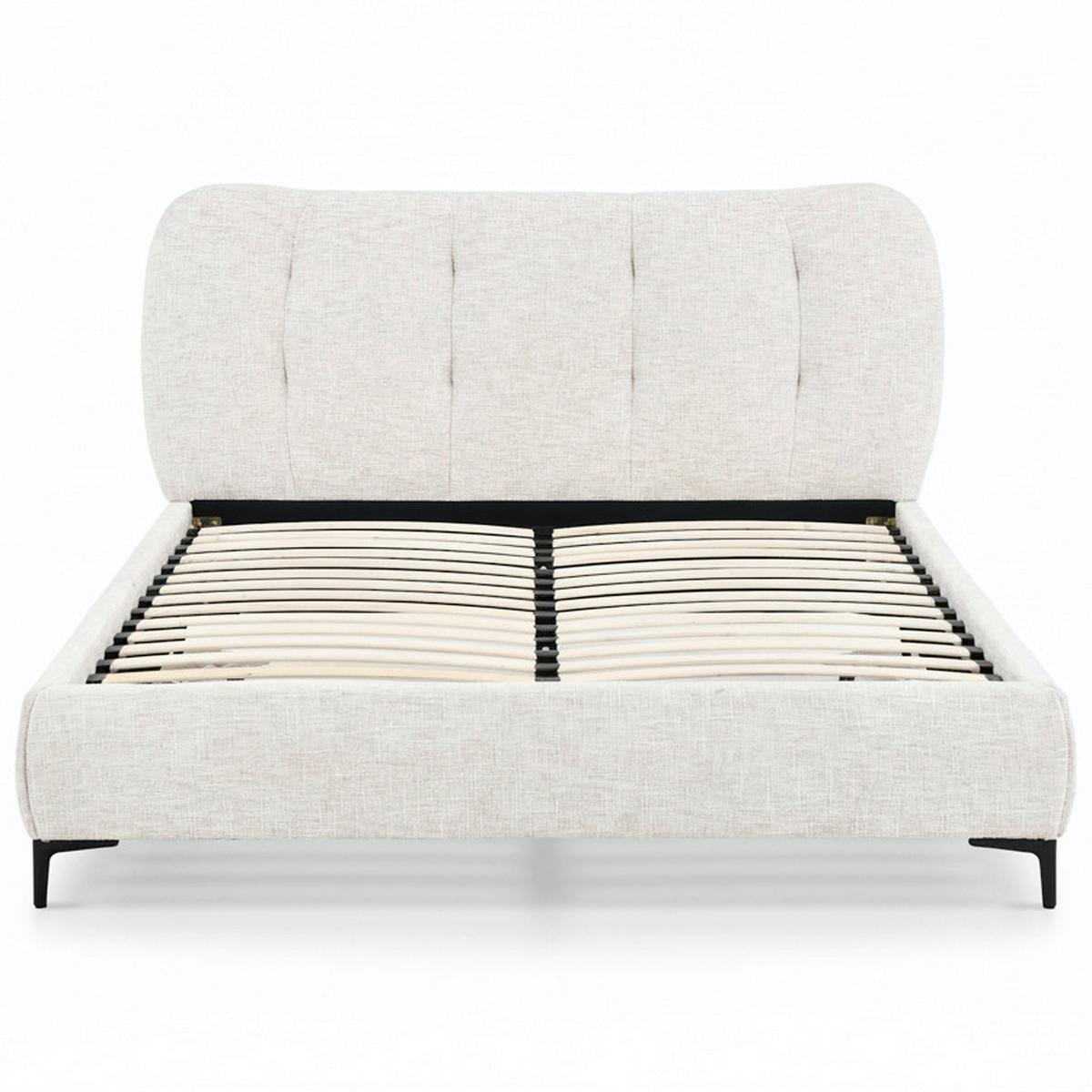 Polsterbett Glaris Creme Ca. 160x200 Cm - Eichefarben/Creme, Modern, Holz/Textil (160/200cm) - Bessagi Home