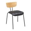 Stuhl Cera Schwarz Lederlook Gepolstert - Hellbraun/Schwarz, MODERN, Holz/Textil (42/78/54cm) - Bessagi Home