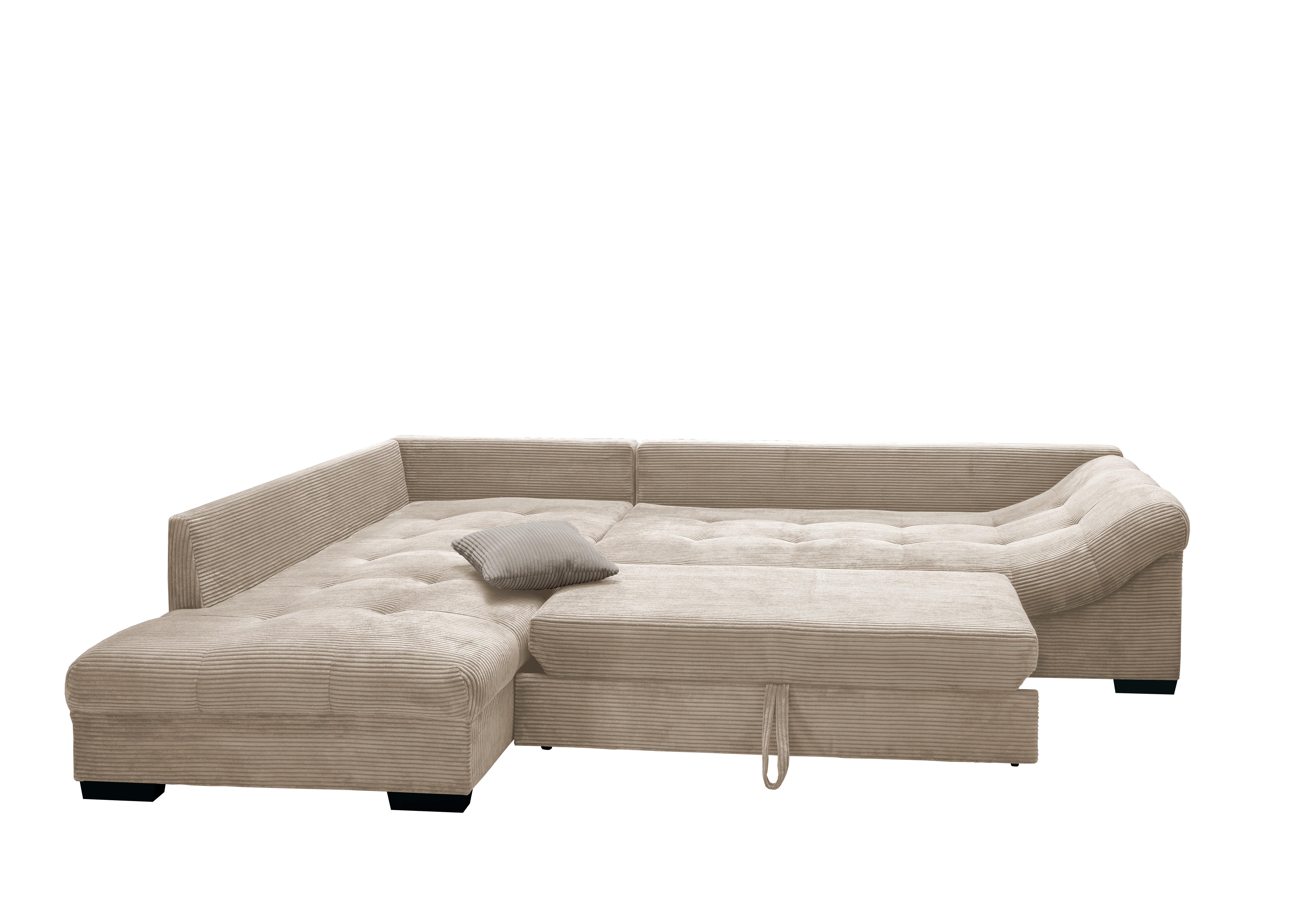 Sedežna Garnitura Alvito, Bež, Žamet, Ležišče - siva/črna, Design, tekstil/les (202/298cm) - MID.YOU