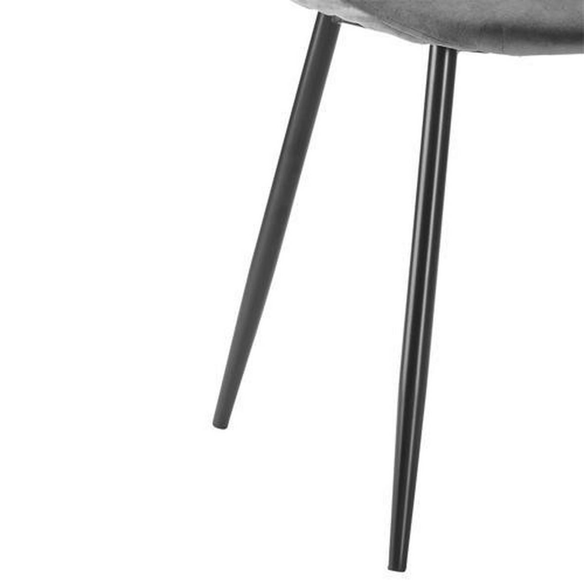 Stuhl Lio Grau Samt Gepolstert - Schwarz/Grau, MODERN, Holz/Textil (43/86/55cm) - Bessagi Home