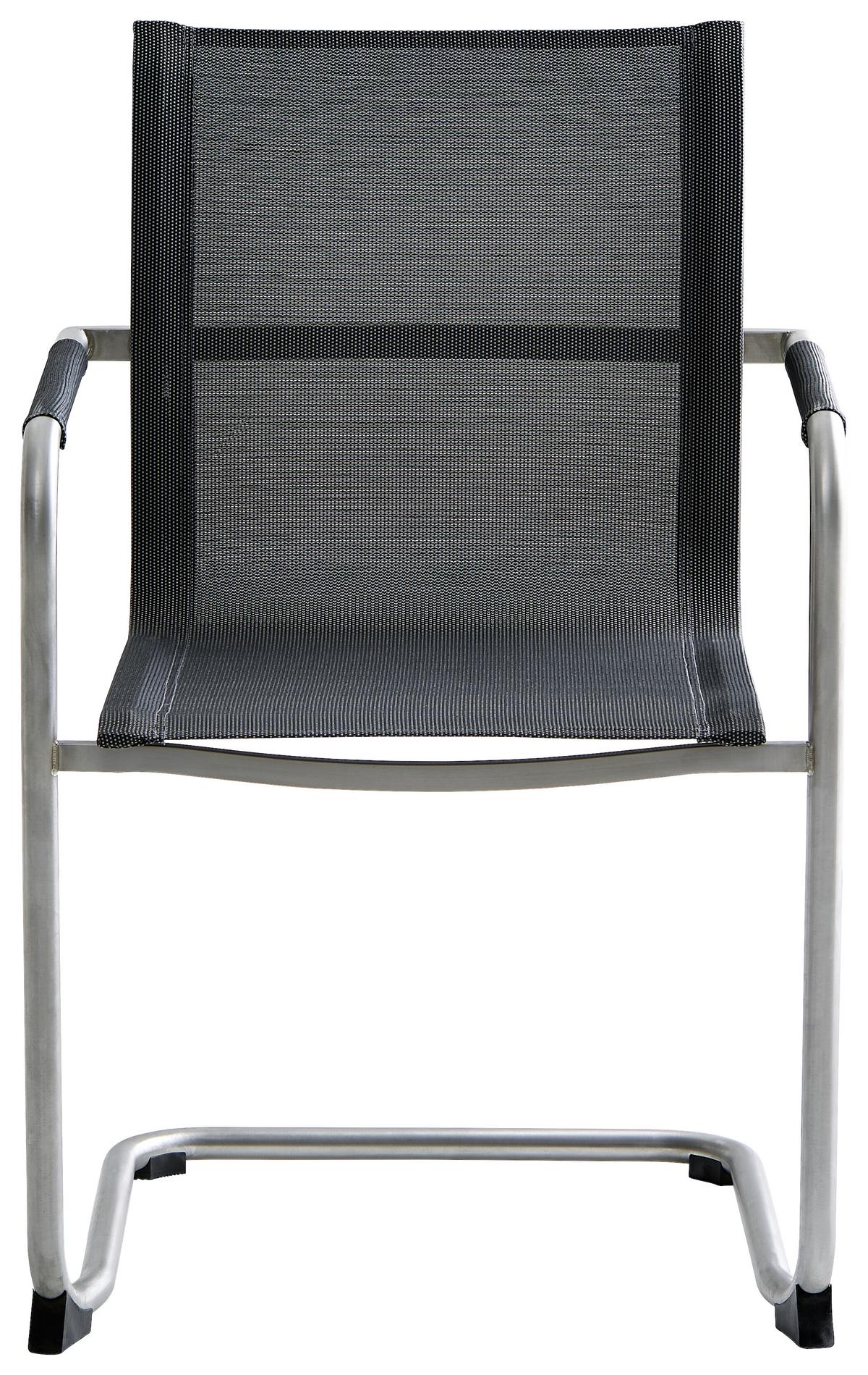 KRZESŁO OGRODOWE NA PŁOZIE PUNTA CANA II - kolor stalowy/ciemnoszary, Design, metal/tkanina (56/86/59cm) - Mömax