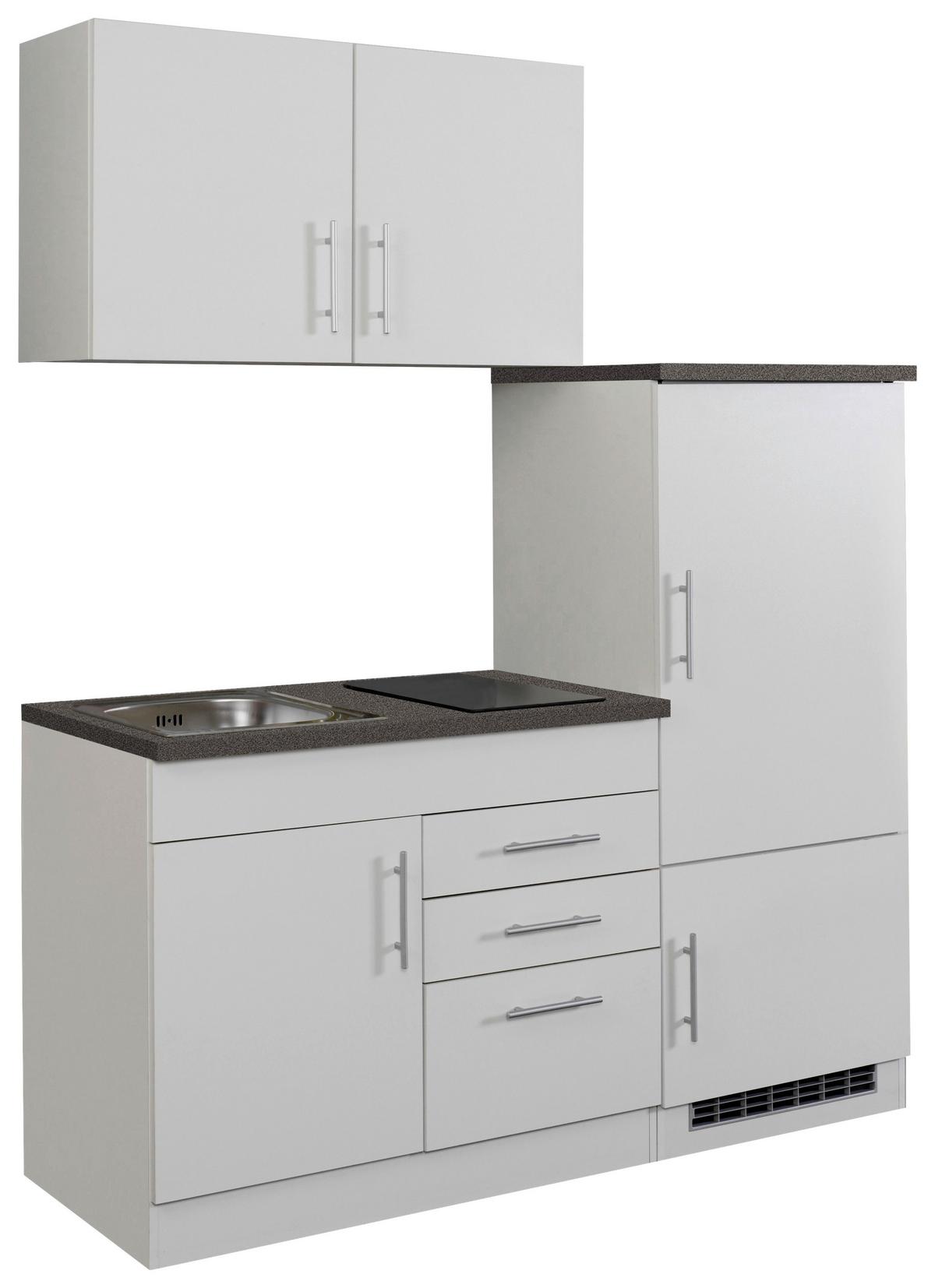 Küchenblock Toronto I m. Geräten Weiß - Chromfarben/Graphitfarben, MODERN, Holzwerkstoff/Metall (160cm) - Held