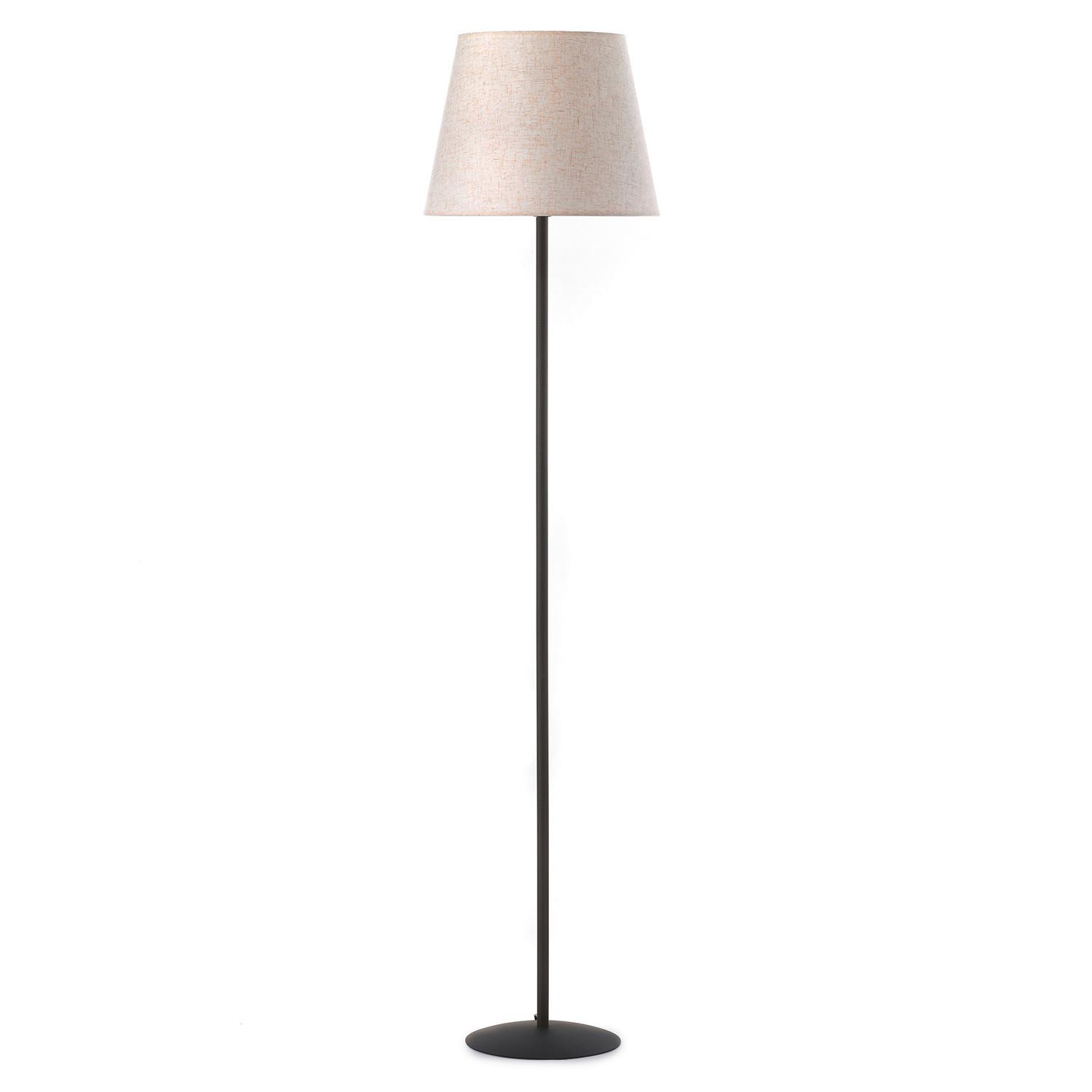 Stehleuchte Loris Paralume Creme/Schwarz max. 22 Watt - Creme/Schwarz, KONVENTIONELL, Textil/Metall (28/28/173cm)